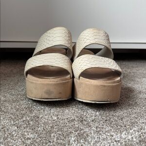 J Slides Cream Platform Sandals